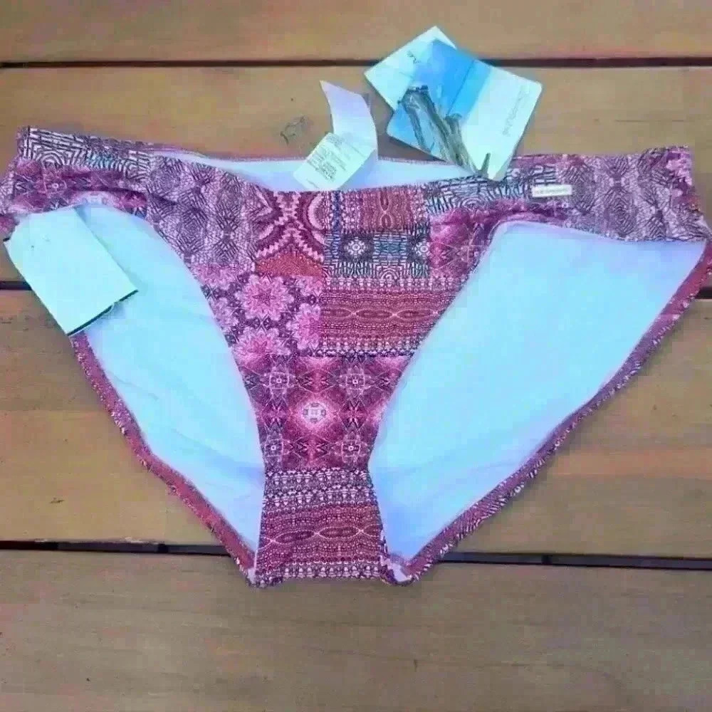 Women's Sunseeker Multi Color Bikini Swim Bottoms - size 16 NWT